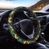 Black Sunflower Floral Steering Wheel Cover-grizzshop