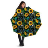 Black Sunflower Floral Umbrella-grizzshop