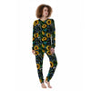 Black Sunflower Floral Women's Pajamas-grizzshop