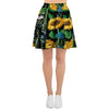 Black Sunflower Floral Women's Skirt-grizzshop
