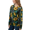 Black Sunflower Floral Women's Sweatshirt-grizzshop