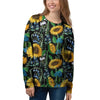 Black Sunflower Floral Women's Sweatshirt-grizzshop