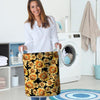 Black Sunflower Laundry Basket-grizzshop