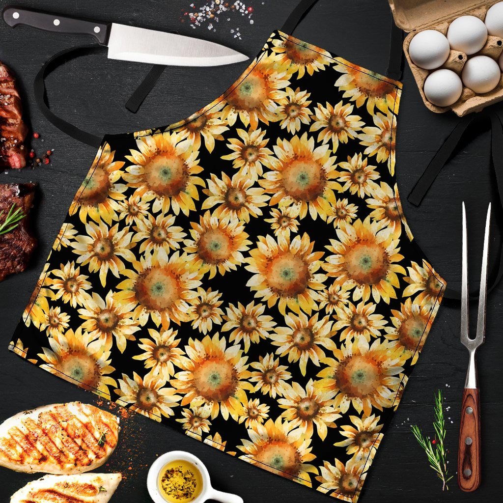 Black Sunflower Men's Apron-grizzshop