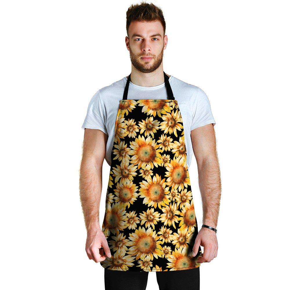 Black Sunflower Men's Apron-grizzshop