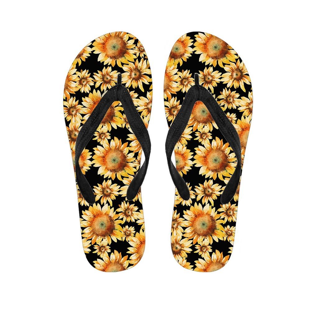 Black Sunflower Men's Flip Flops-grizzshop