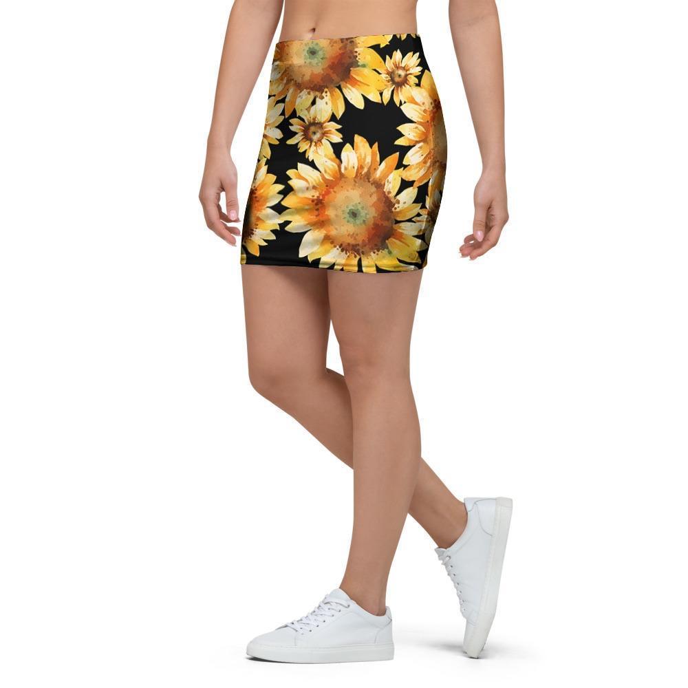 Black Sunflower Mini Skirt-grizzshop