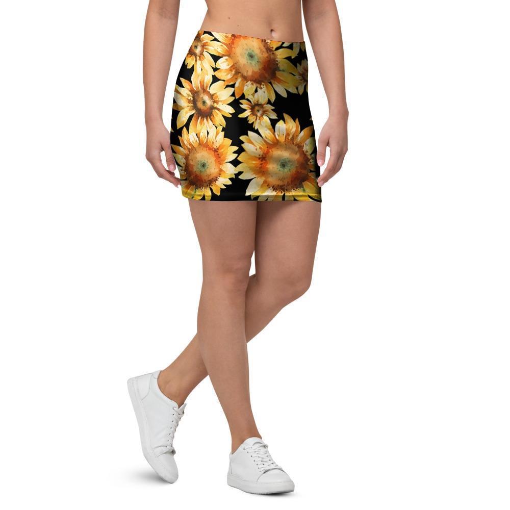 Black Sunflower Mini Skirt-grizzshop