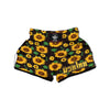 Black Sunflower Muay Thai Boxing Shorts-grizzshop