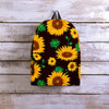 Black Sunflower Print Backpack-grizzshop