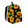 Black Sunflower Print Backpack-grizzshop