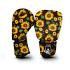 Black Sunflower Print Boxing Gloves-grizzshop