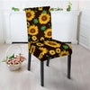 Black Sunflower Print Chair Cover-grizzshop