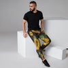 Black Sunflower Print Men's Joggers-grizzshop