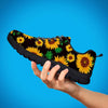 Black Sunflower Print Men's Sneakers-grizzshop