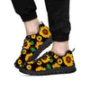 Black Sunflower Print Men's Sneakers-grizzshop