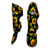 Black Sunflower Print Muay Thai Shin Guard-grizzshop