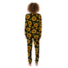 Black Sunflower Print Women's Pajamas-grizzshop