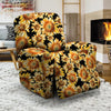 Black Sunflower Recliner Cover-grizzshop