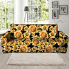 Black Sunflower Sofa Cover-grizzshop