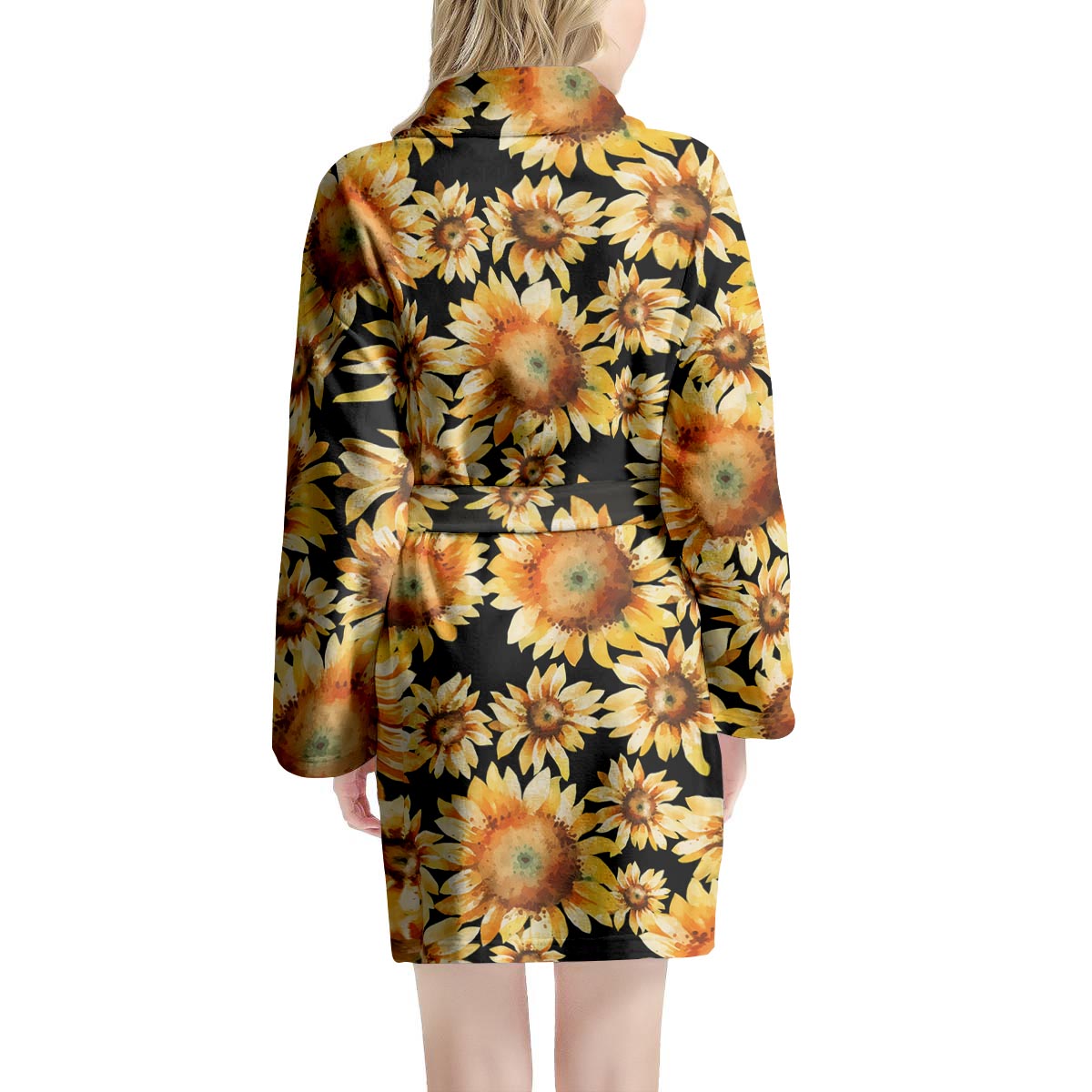 Black Sunflower Women's Robe-grizzshop