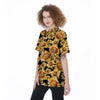 Black Sunflower Women's Short Sleeve Shirts-grizzshop