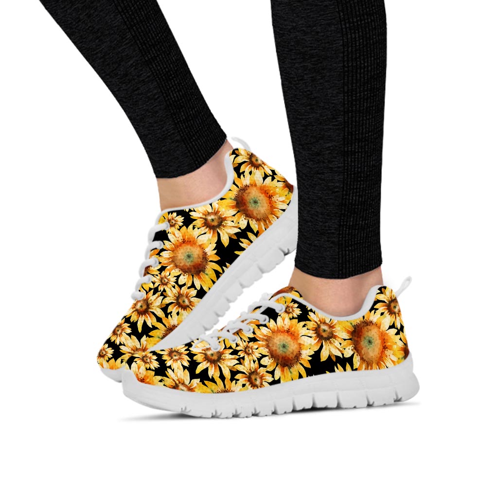 Black Sunflower Women's Sneakers-grizzshop