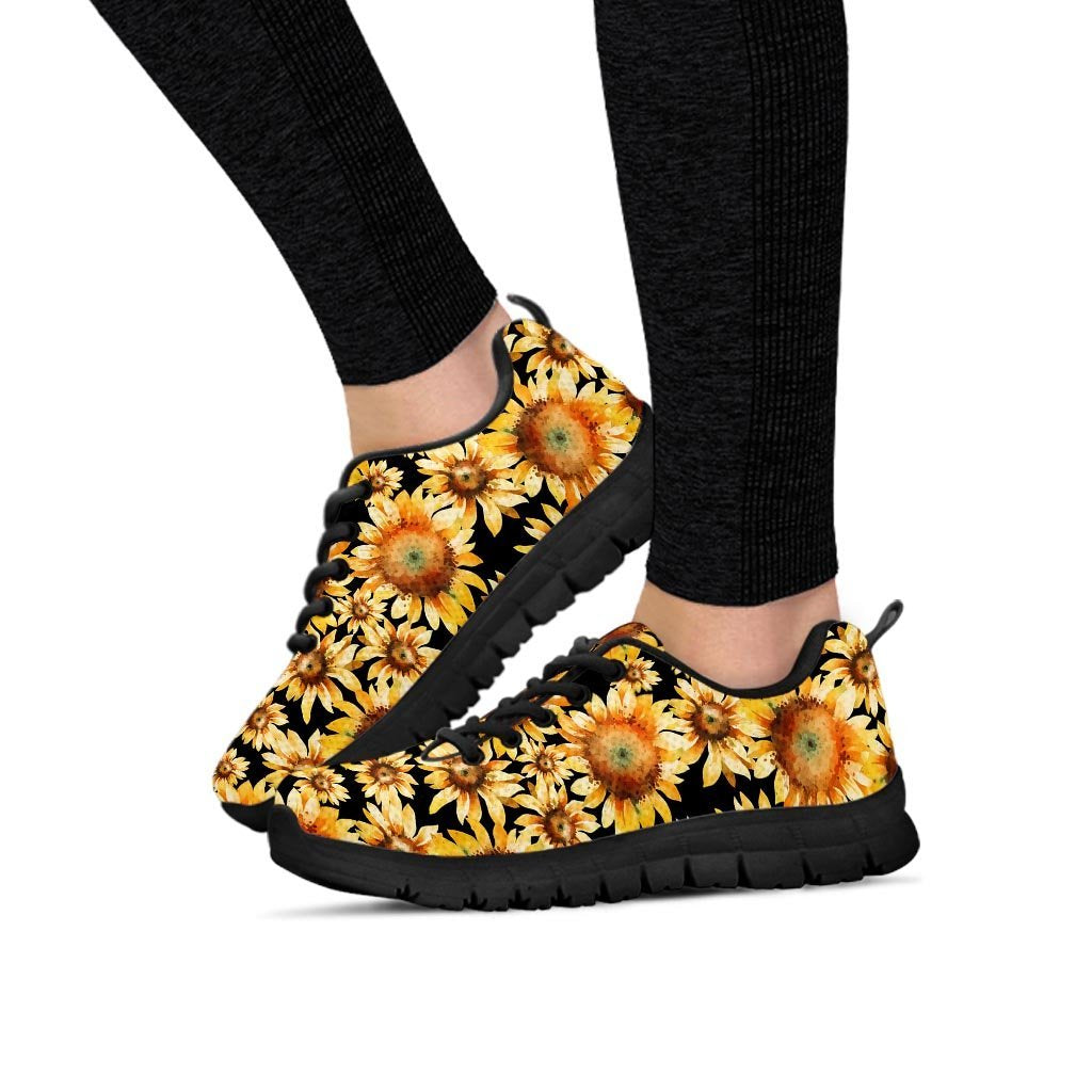 Black Sunflower Women's Sneakers-grizzshop