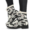 Black Swan Pattern Print Comfy Winter Boots-grizzshop