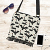 Black Swan Pattern Print Crossbody Bags-grizzshop