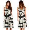 Black Swan Pattern Print Dress-grizzshop