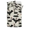 Black Swan Pattern Print Duvet Cover Bedding Set-grizzshop