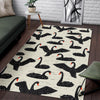 Black Swan Pattern Print Floor Mat-grizzshop