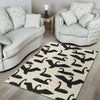 Black Swan Pattern Print Floor Mat-grizzshop