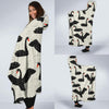 Black Swan Pattern Print Hooded Blanket-grizzshop