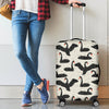 Black Swan Pattern Print Luggage Cover Protector-grizzshop