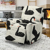 Black Swan Pattern Print Recliner Cover-grizzshop