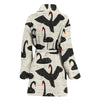 Black Swan Pattern Print Women Long Robe-grizzshop