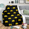 Black Taco Pattern Print Blanket-grizzshop