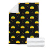 Black Taco Pattern Print Blanket-grizzshop