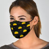 Black Taco Pattern Print Face Mask-grizzshop