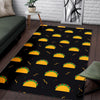 Black Taco Pattern Print Floor Mat-grizzshop