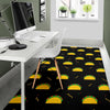 Black Taco Pattern Print Floor Mat-grizzshop