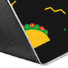 Black Taco Pattern Print Floor Mat-grizzshop