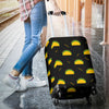 Black Taco Pattern Print Luggage Cover Protector-grizzshop