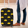 Black Taco Pattern Print Luggage Cover Protector-grizzshop