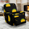 Black Taco Pattern Print Recliner Cover-grizzshop