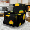 Black Taco Pattern Print Recliner Cover-grizzshop