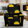 Black Taco Pattern Print Recliner Cover-grizzshop