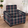 Black Tartan Plaid Armchair Cover-grizzshop